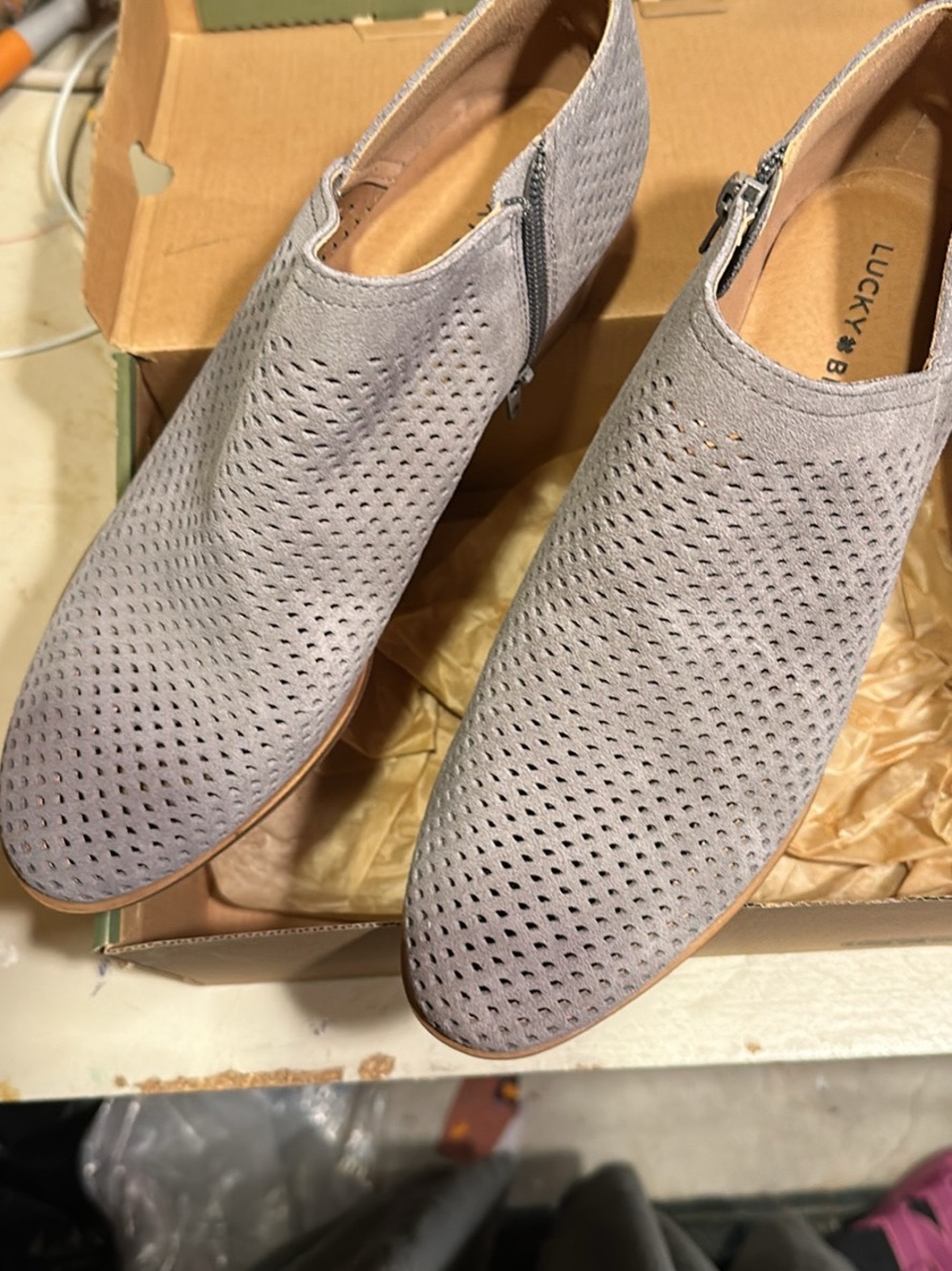 Lucky Brand Perforated Booties - Size 10M